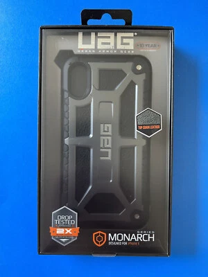 Funda Urban Armor Gear (UAG) Monarch para iPhone X/XS - CUERO GRIS Y NEGRO  Foto 1 de 4