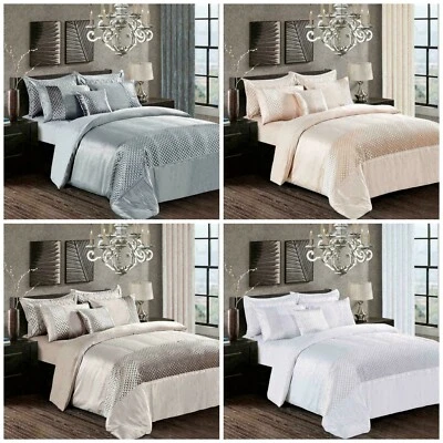 New Beautiful Modern look 3-Piece Crushed Velvet Luxury ATLANTA Duvet Cover Set  - Image 1 of 2