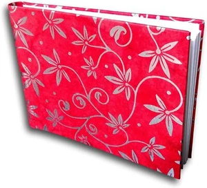 Handcrafted Recycled Paper Floral Book, Journal, Wedding Book, Photo Album - Picture 1 of 17