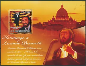 Sao Tome & Principe 2007 MNH Music Stamps Luciano Pavarotti Opera 1v S/S - Picture 1 of 1