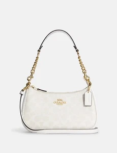 Coach Teri Shoulder Bag In Signature Canvas White - Picture 1 of 10