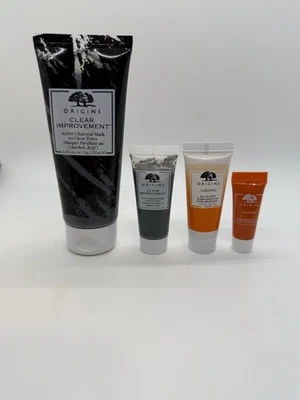 Mascarilla de carbón Origins Clear Improvement, iluminadora de ginebra 15 ml y crema de ojos 5 ml Foto 1 de 4