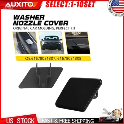 Fundas negras para lavadora de faros para BMW 325i 328i 330i 335i 2006 2007 2008 2-10X Foto 1 de 4