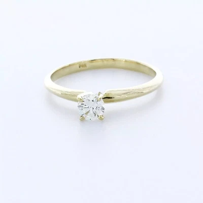 Solitaire Engagement Ring 14K Gold Classic Round 0.50 CT Natural Diamond F SI1 - Image 1 of 4