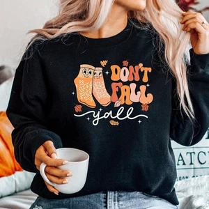 Don't Fall Y'All Nurse Sweatshirt, Pumpkin Nurse Life Fall Sweater Vibe Tee Gift - Picture 1 of 4