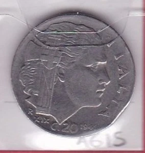 A615: Moneta Coin ITALIA Regno Vittorio E.III 20 Centesimi 1941 XIX Impero Mag - Picture 1 of 1