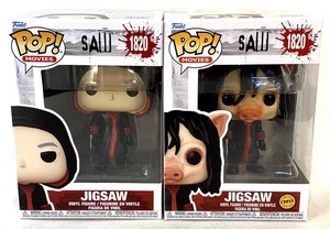 Funko POP 1820 Saw JIGSAW Vinyl Figure Common & Pig Mask CHASE Set w/Protectors - Picture 1 of 6