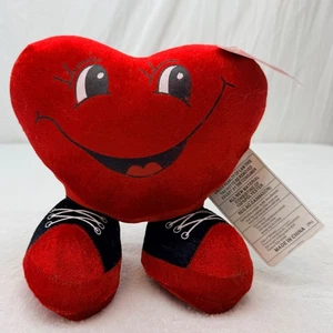 Kmart Heart with Sneakers Love Is Everywhere 9" Plush Stuffed Toy Red Black - Picture 1 of 11