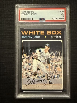 1971 Topps Tommy John #520 PSA 5 EX - Image 1 of 2
