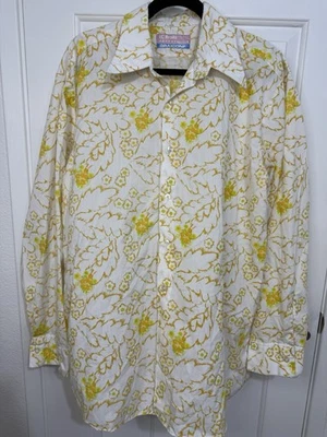 VTG 70s Men’s Button Up Long Sleeve Shirt Floral Disco Romania - Image 1 of 4