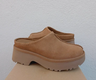 UGG CHESTNUT SUEDE 2" NEW HEIGHTS CLOG PLATFORM SHOES, WOMEN US 9/ EUR 40 ~NIB - Image 1 of 4