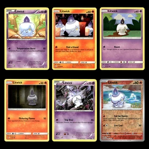 6x Litwick Lot 58.0 Black White Noble Victories Pokemon Cards Collection Set TCG - Picture 1 of 9