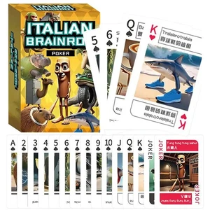 54 divertidas cartas de juego - cartas de juego de imaginación italiana tarjetas de dibujos animados de pudrición cerebral - Imagen 1 de 11