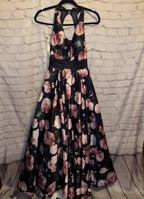 Vestido de Baile Dave & Johnny Azul Y Rosa Estampado Floral Baile de graduación Talla 5/6 Foto 1 de 4