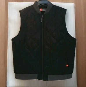 THE AMERICAN OUTDOORSMAN BONDED POLAR FLEECE FULL ZIP VEST Mens XL Black Quilted - Picture 1 of 10