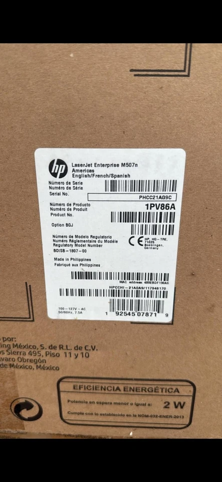 New HP LaserJet Enterprise M506n Printer OEM F2A68A - Image 1 of 1