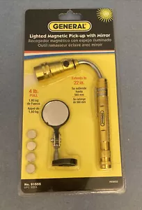 General Tools 91555 Steel Telescope Lighted Magnetic Pickup with Glass Mirror - Picture 1 of 12