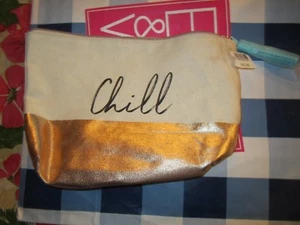 Bath and Body Works CHILL CANVAS BLUE TASSEL Makeup Bag NEW - Picture 1 of 1