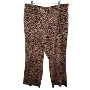 Jones New York Signature Velvet Vintage Leopard Print Plus Size Pants 22w - Picture 1 of 6
