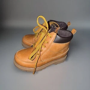 Carters Toddler Boy Tan Boots Size 10 Zip Up Work Boot - Picture 1 of 9