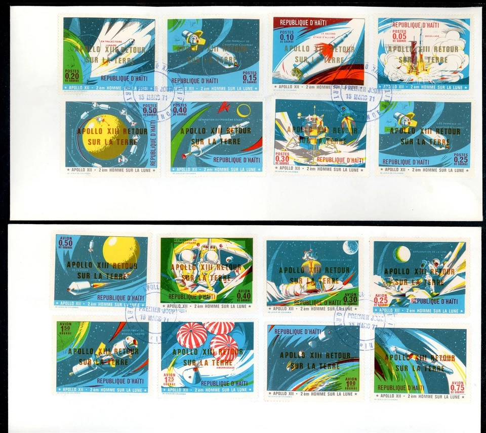 海地斯科特 #656-656O 首日封面阿波罗 13 号返回航班 OVPT $378880 — 第 1/1 张图片