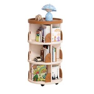 Rotating Bookshelf 360 Display 3 Tier Floor Standing Bookcase Storage Rack - Picture 1 of 14
