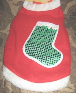 Holiday Sequin Christmas Stocking Dog Coat Medium NEW - Picture 1 of 2