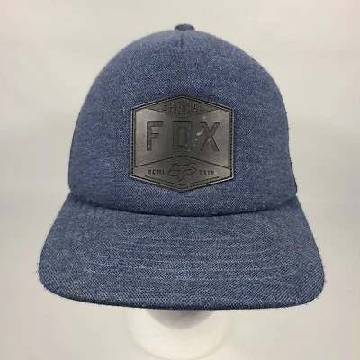 Sombrero Fox Racing Parche Azul Negro Malla Ajustable Snapback OSFA Mezcla de Poliéster Foto 1 de 4