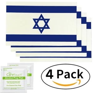Set of 4 Vinyl Israel Flag Decal Stickers UV Resistant Weatherproof Spy Spot - Picture 1 of 6