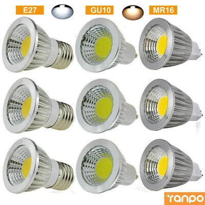 MR16 GU10 E27 E14 Dimmable LED COB Spot Light Bulbs 6W 9W 12W Screw Bayonet Base - Image 1 of 4