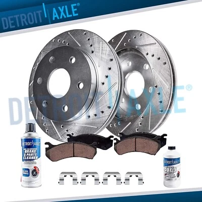 Kit de pastillas de freno de rotores perforados delanteros de 11,73 pulgadas para Hyundai Entourage Kia Sedona Foto 1 de 4