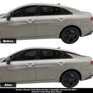 Crux Motorsports Window Chrome Vinyl Overlay Blackout Kit fits 2020 + KIA K5 - Picture 1 of 6