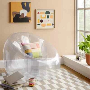 Room Essentials - transparenter aufblasbarer Neuheit Stuhl - neu in versiegelter Verpackung - Bild 1 von 6