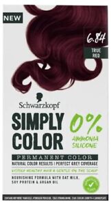 Schwarzkopf Simply Permanent Hair Colour, 0% Ammonia | 6.84 True Red, 142.5ml