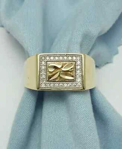 14k Yellow Gold Finish 2Ct Round Cut Lab-Created Diamond Men's Wedding Band Ring - Picture 1 of 6