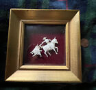 Vintage Carved Picture Of A Matador On A Horse With The Bull. Handmade In Spain