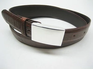 Hebilla de plata esterlina 925, 1 oz grabada o sin hebilla con cinturón de lagarto genuino de 30 mm. - Imagen 1 de 11