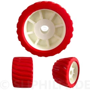 Sliprolle 125x72 mm Polyurethan rot Abriebfrei! | Sliphilfe Ersatzrolle Boot - Bild 1 von 2