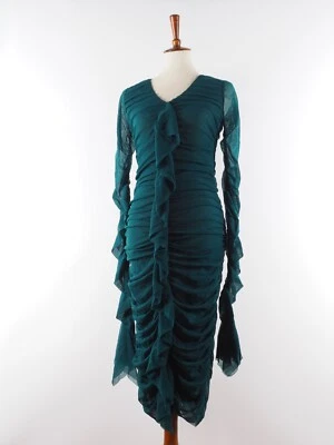Jean Paul Gaultier Vintage Soleil Green Long Mesh Dress US8 US10 M Medium JPG - Image 1 of 4