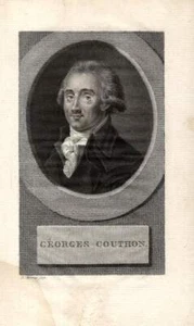 c1790 Georges COUTHON Revolución Francesa Francia Retrato grabado en cobre - Imagen 1 de 1