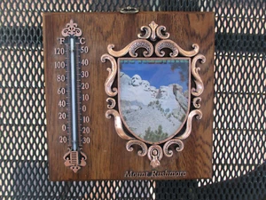 vintage Mt Rushmore Thermometer Plaque - Picture 1 of 5