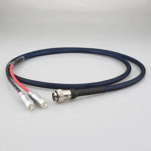OFC Silver Plated Cord Braid 5-Pin Din Twist Lock to RCA Phono Stereo Cable - Picture 1 of 10