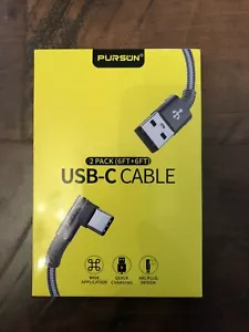 Pursun 6 Fuß USB C Kabel, 3 Ampere Schnellladekabel Typ C (2er Pack) - Bild 1 von 8