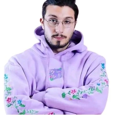 Sudadera con Capucha Boho Adulto Med Púrpura Floral Bordada Flores Casa Hada Foto 1 de 4