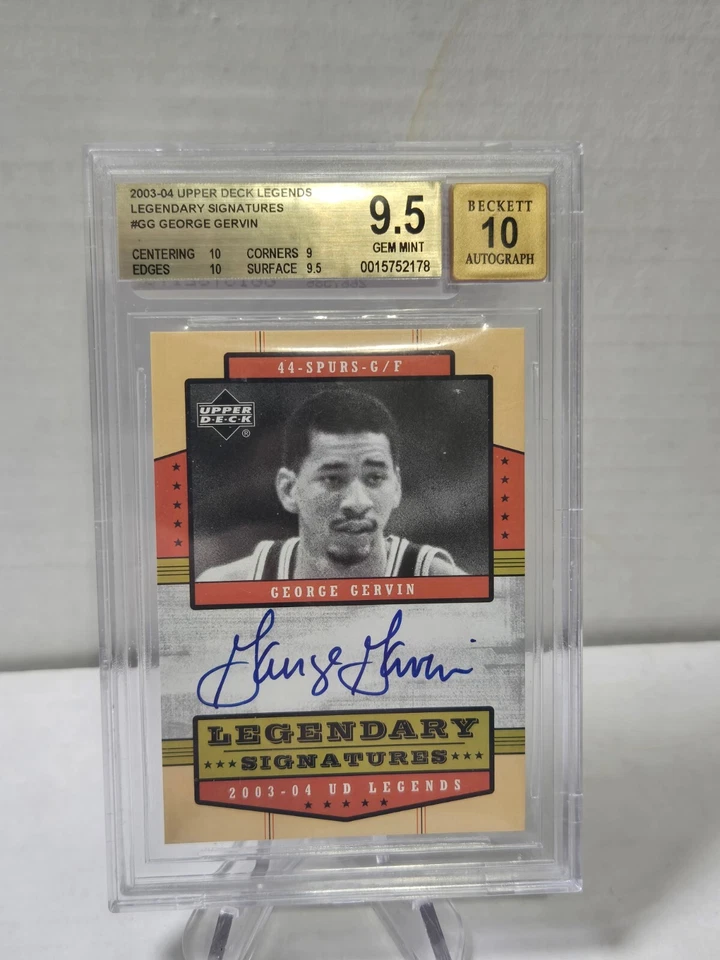 2003 Upper Deck Legends George Gervin Legendary Signatures BGS 9.5 - Image 1 of 2