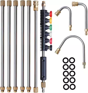 Pressure Washer Extension Wand, 10 Pack Upgrade Power Washer Lance with 5 Atomiz - Picture 1 of 7
