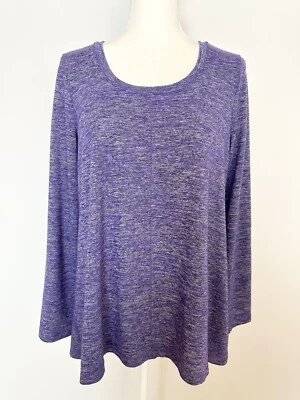 Top tejido Jones New York para mujer talla L púrpura cuello redondo mangas largas Foto 1 de 4