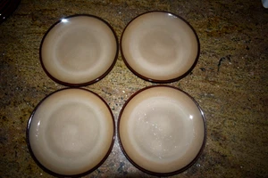 Sango Nova Brown Salad Dessert Plates #4933 8 Inch ~ Set Of 4 - Picture 1 of 2