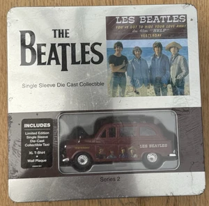 The Beatles Die Cast Collectible Taxi Les Beatles + Wall Plaque + T-Shirt New - Picture 1 of 6