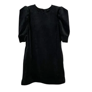 Mini vestido Who What Wear XS negro pana manga abullonada bolsillos para mujer - Imagen 1 de 7
